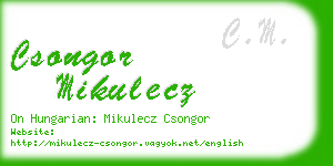 csongor mikulecz business card